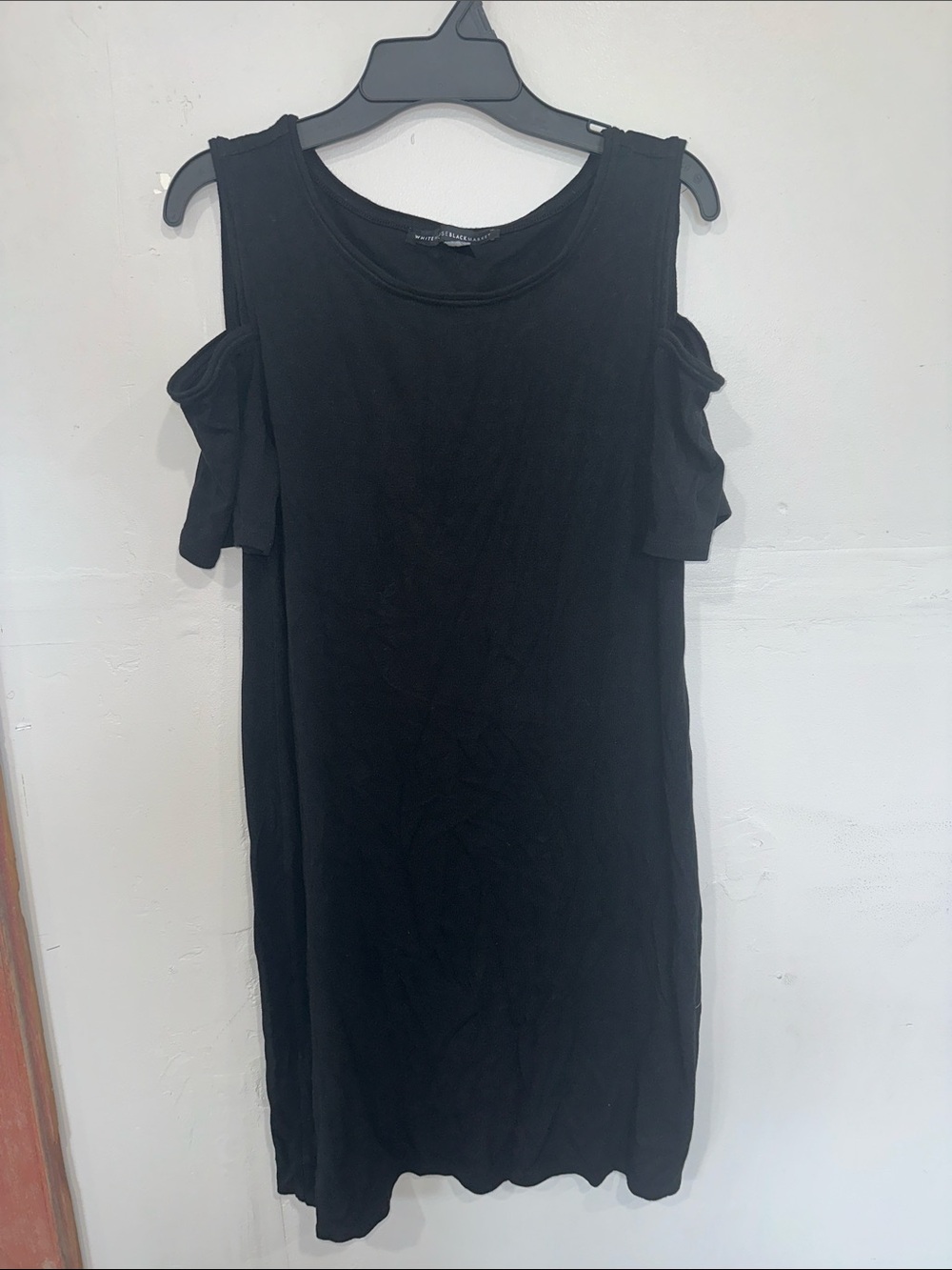 White House Black Market Black Cold-Shoulder Midi Dress